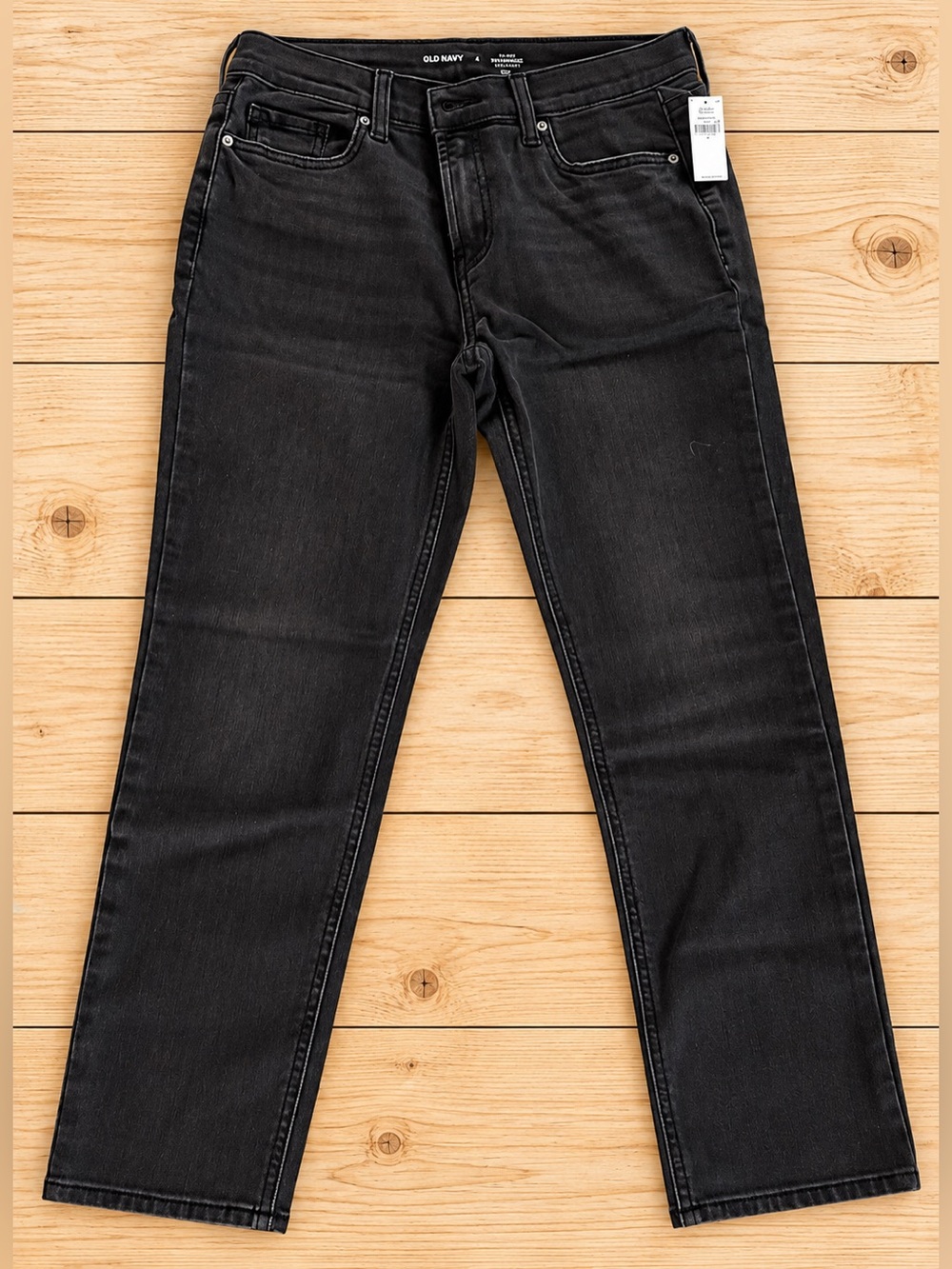 NWT Built in Warm Mid-Rise Old Navy Boyfriend Jeans Size 4 Light Black
